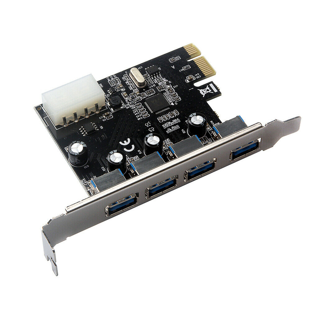 2x 4-Port PCI-E to USB 3.0 PCIe Express Expansion Card Hub Adapter Converter