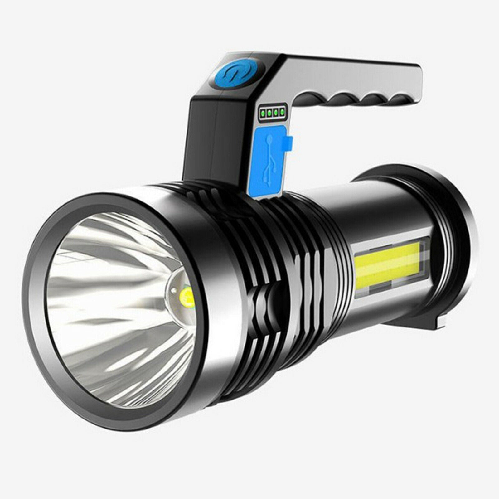 Searchlight Handheld Spotlight USB for Mining Camping Hiking Up To 2000M