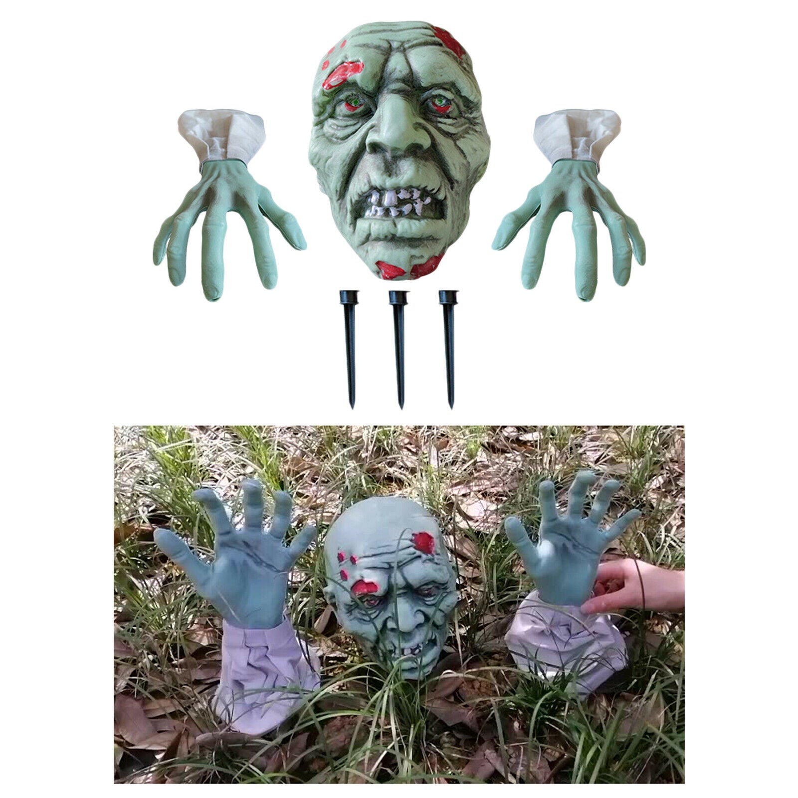 Garden Zombie Decoration Horrible Hands Ornament Statue Gravestone Graveyard