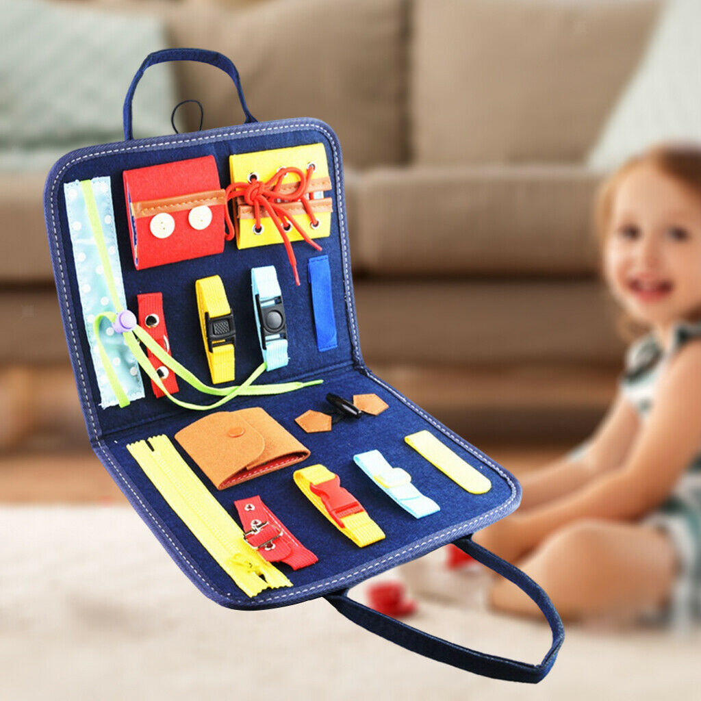 Busy Board for Toddlers Basic Skills Sensory Toys Fine Motor Traveling Game