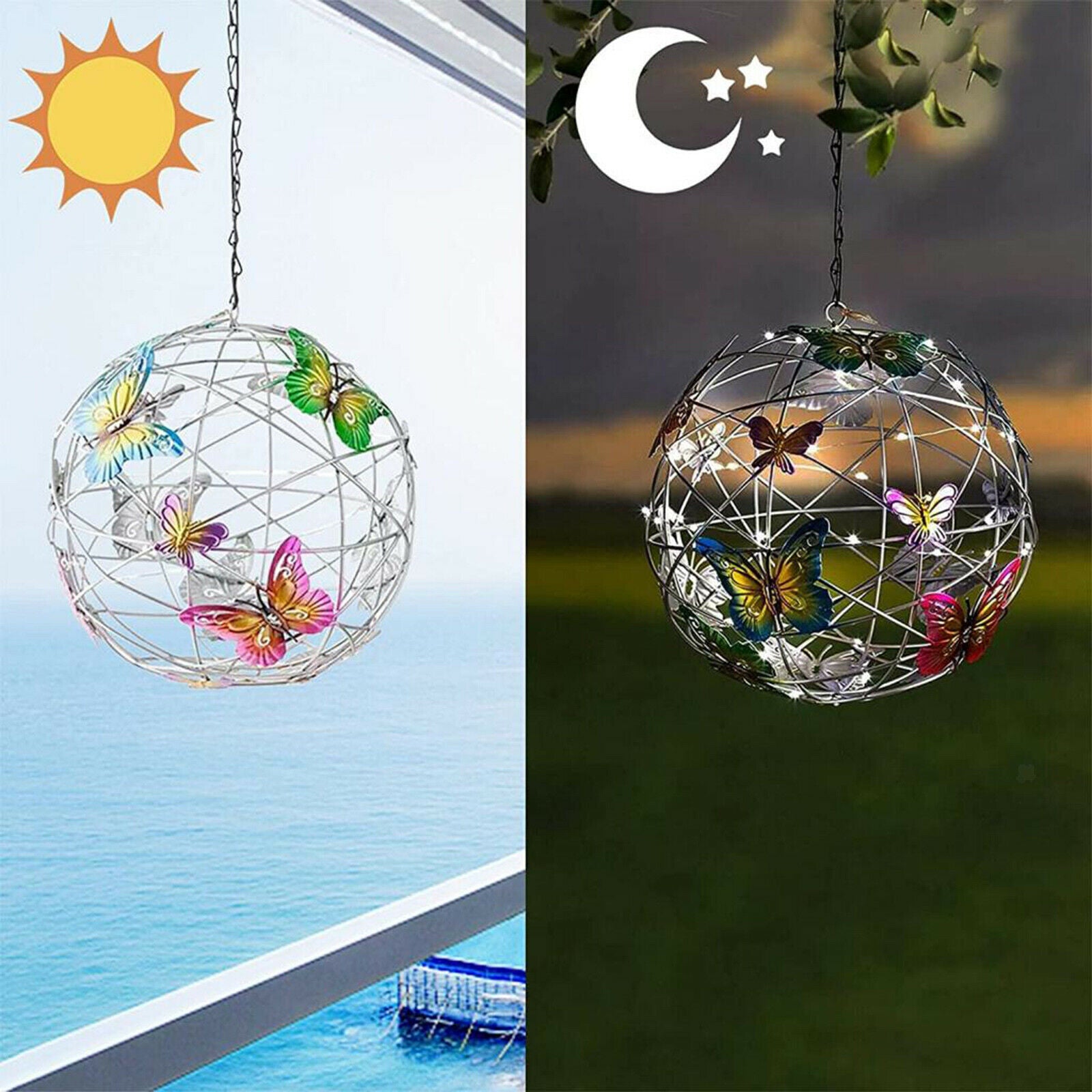 Beautiful Butterfly Light Ball Solar Powered Light Garden Decor Family Gifts