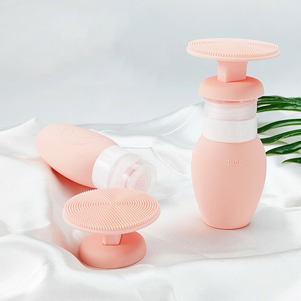 70ml Refillable Empty Travel Bottles Shampoo Makeup Liquids Container Pink