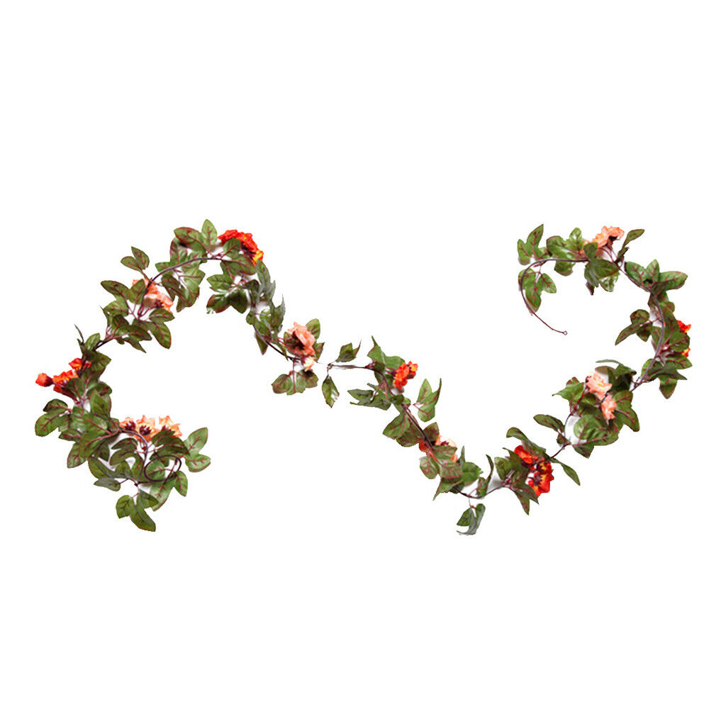 3pcs Vivid Color Vine Flowers Garland Silk Flower Garland Garden Fence Decor