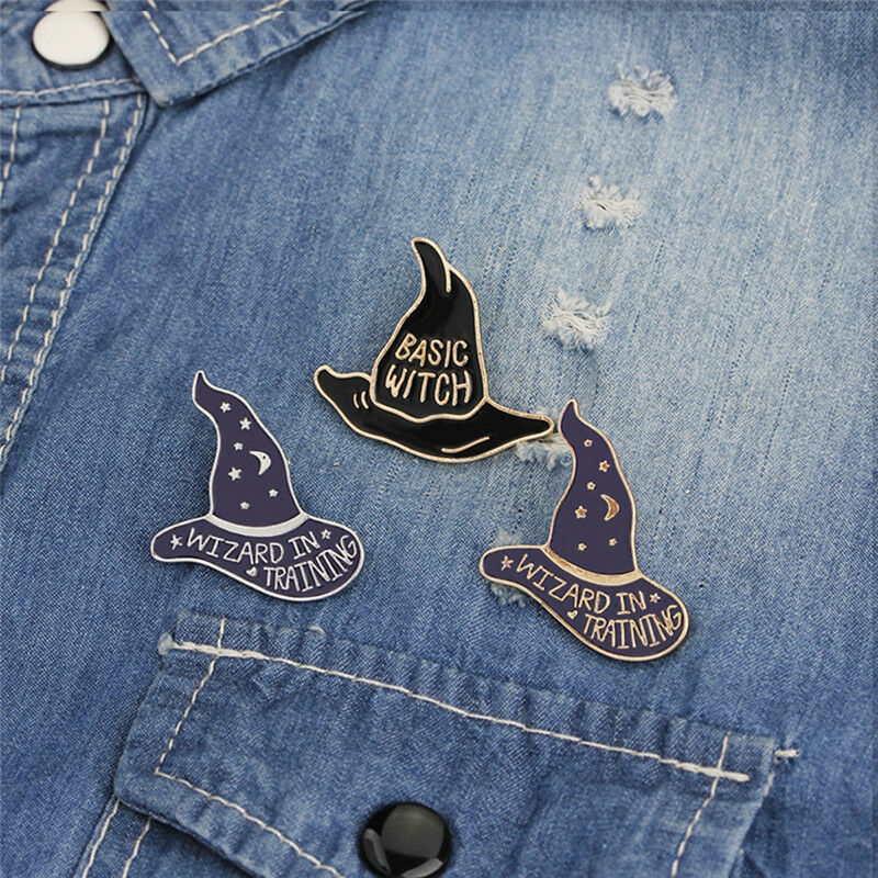 4PCS/Set Enamel Witch Hat Brooch Pin Shirt Collar Pin Women BadgeJewelryGi.l8