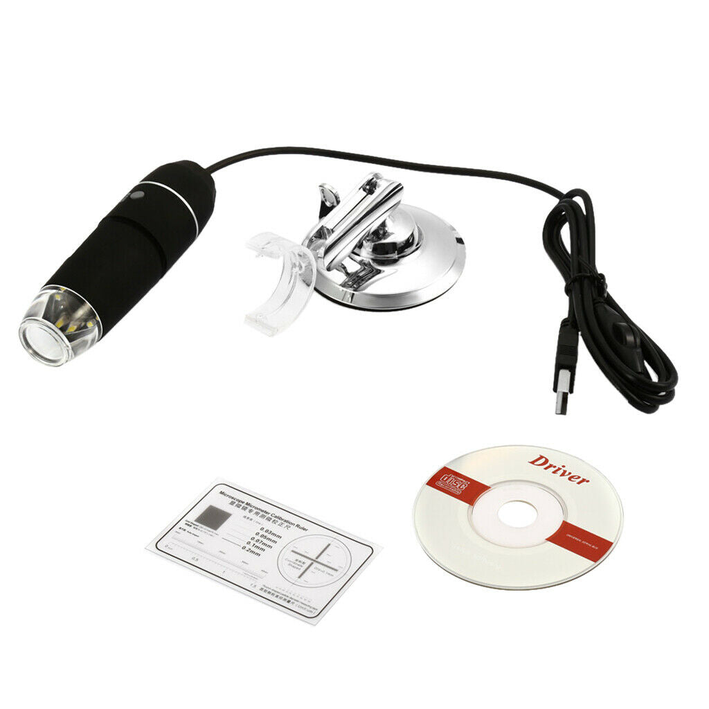 8 LED Light 1000X USB Digital Microscope Electronic Zoom Magnifier with Base