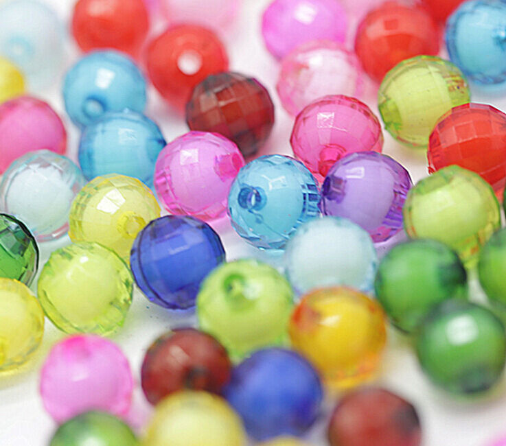 200pcs Mixed Colors Round Acrylic Beads 8mm Craft/Kids Embellish Jewelry Make