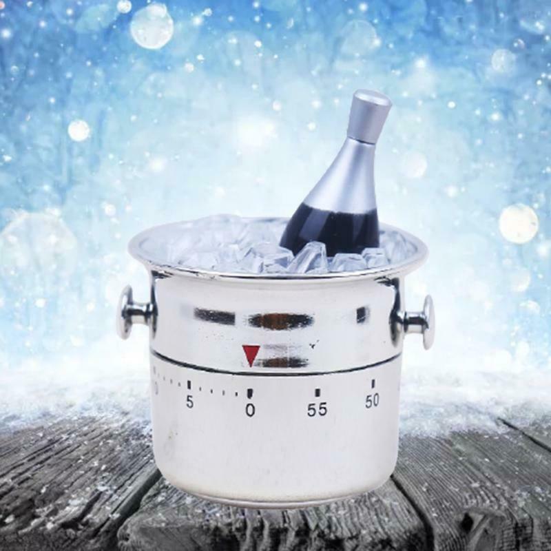 Ice Bucket Shaped Kitchen Timer 60 Minutes Mechanical Wind-Up Time Reminder Tool