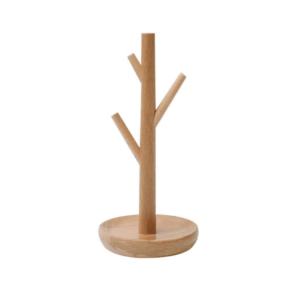 Natural Wooden Wood Tree Jewelry Stand Display Rack Earrings Necklace Ring