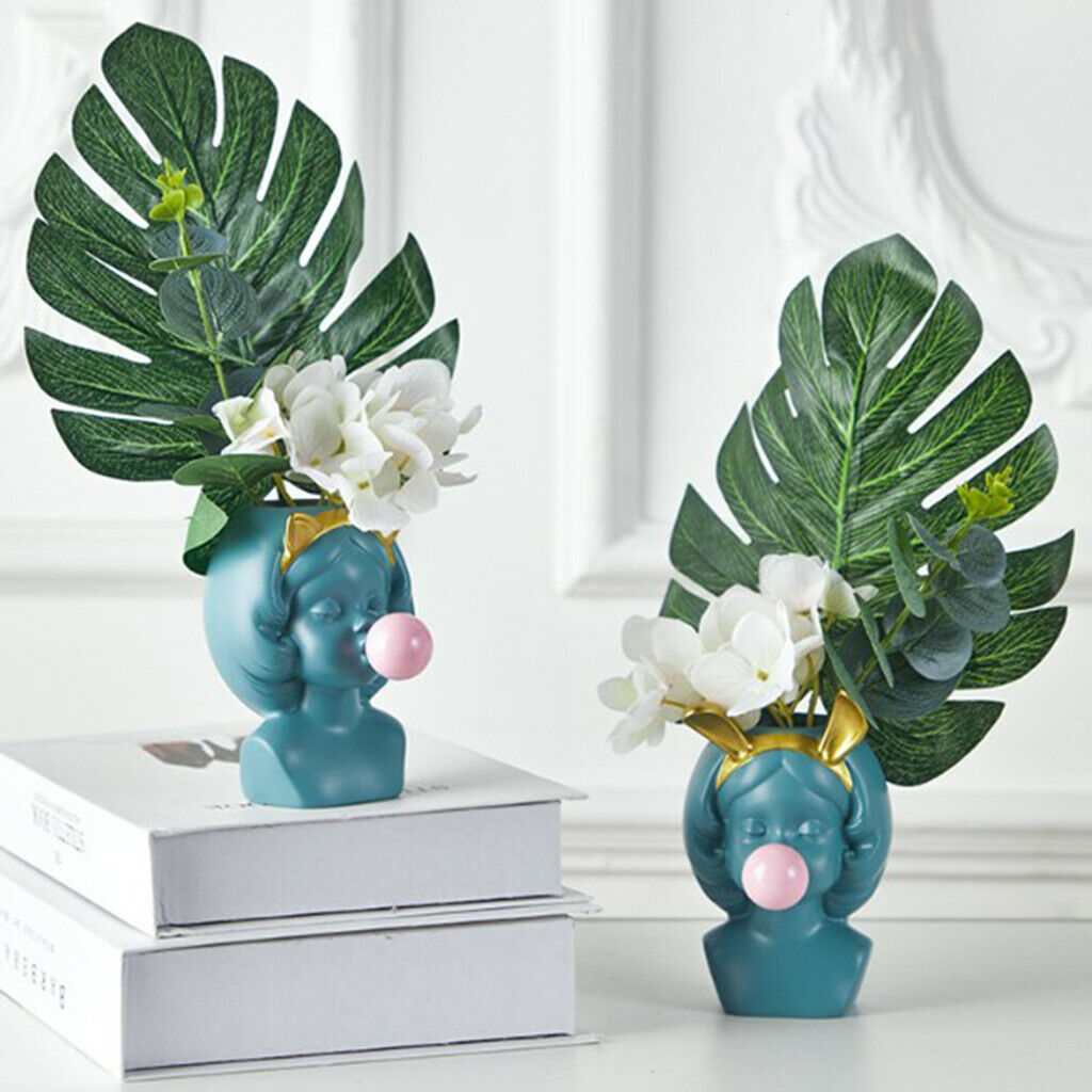 Flower Pot Office Indoor Succulent Planter Pen Holder Green with Cat Ears