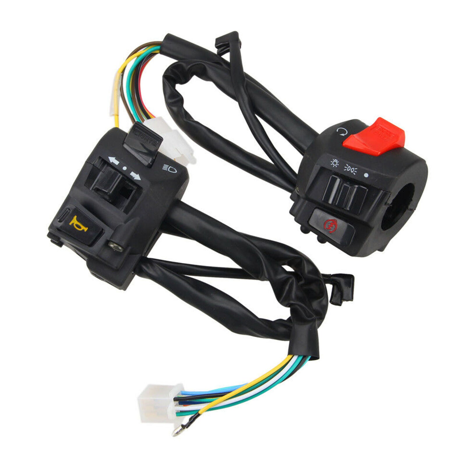2X Motorcycle 7/8" Handlebar Headlight Horn Turn Signal Electrical Start Switch