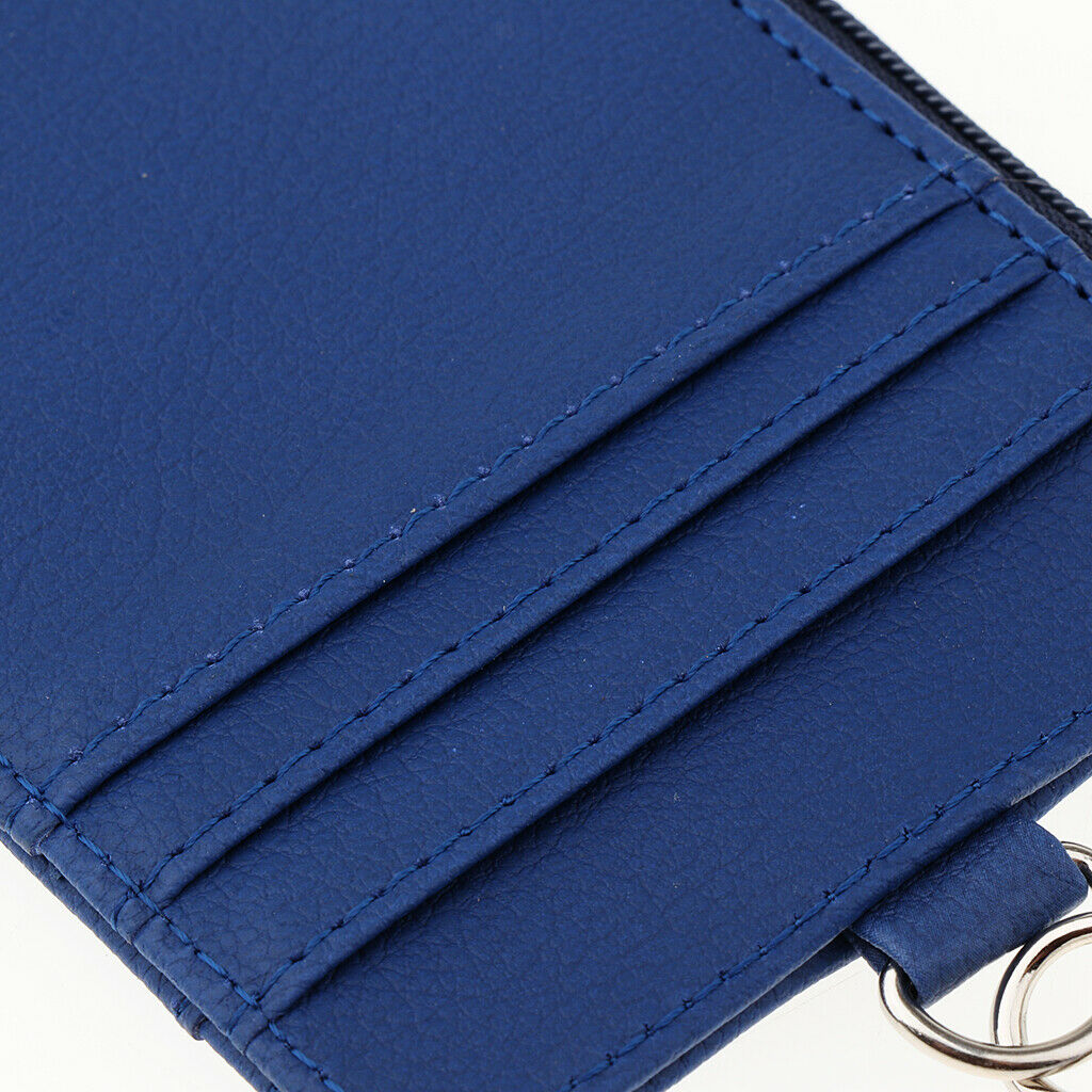3Pack 2 Sided PU Leather Card Badge Holder with Zip Neck Strap Wallet Case