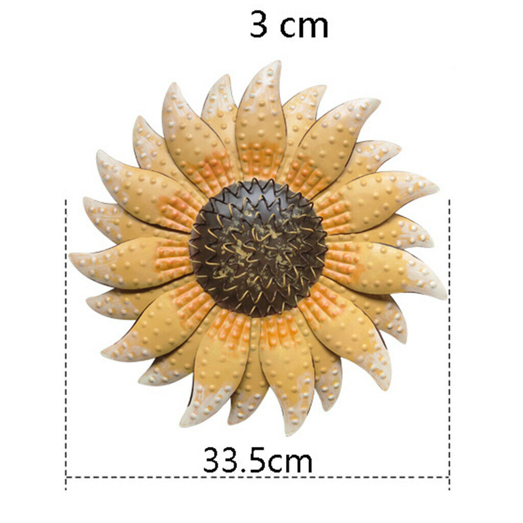 13 Inch Metal Sunflower Wall Art Decor Yard Porch Wall Hanging Sculpture