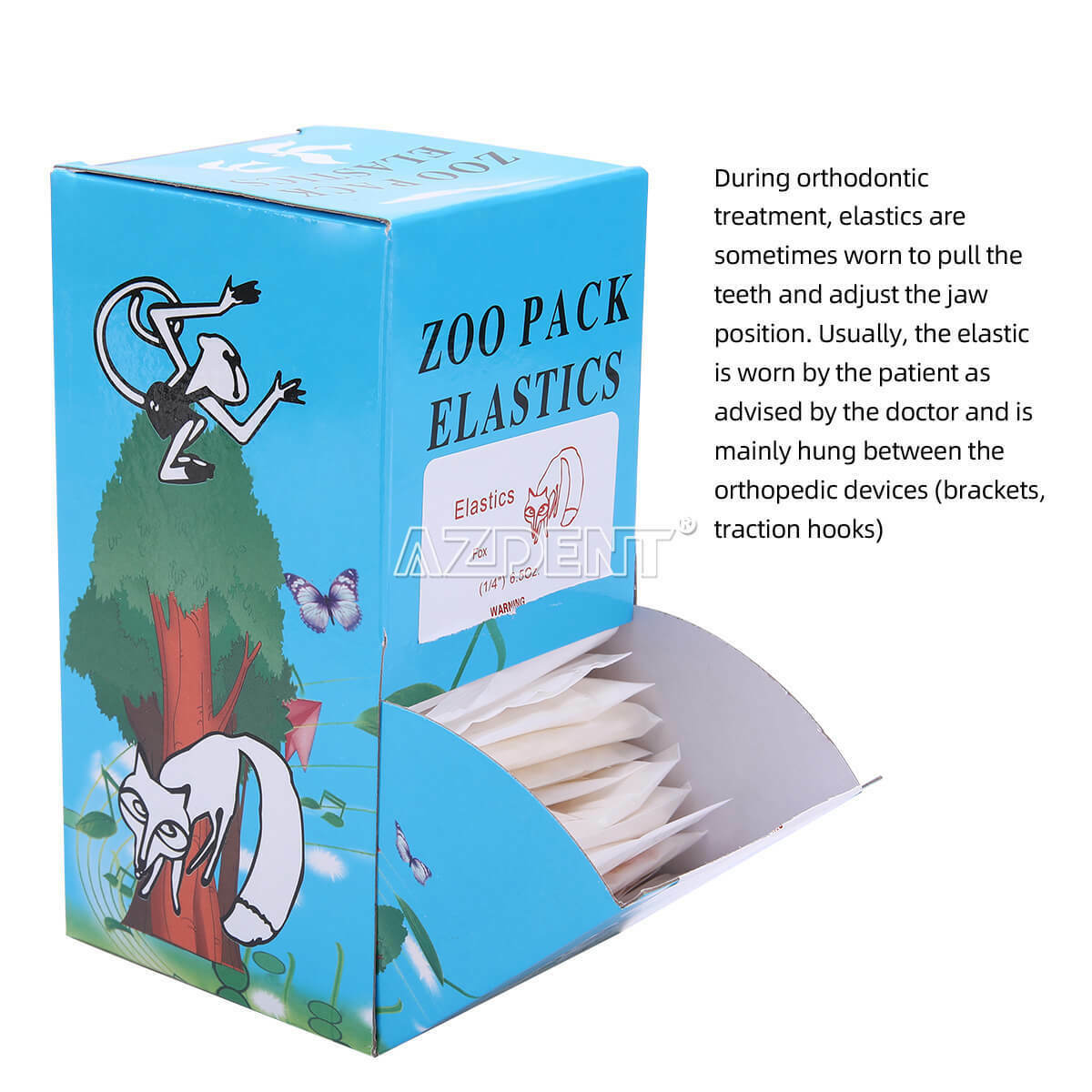10Box Dental Ortho Zoo Pack Elastics Latex Rubber Bands 3.5 OZ 5/16 Penguin