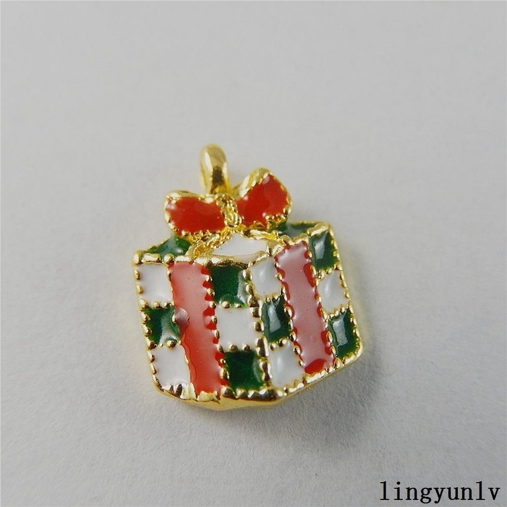 50806 Colorful Tone Alloy Beautiful Gift Box Pendant Charms Finding Craft 5pcs