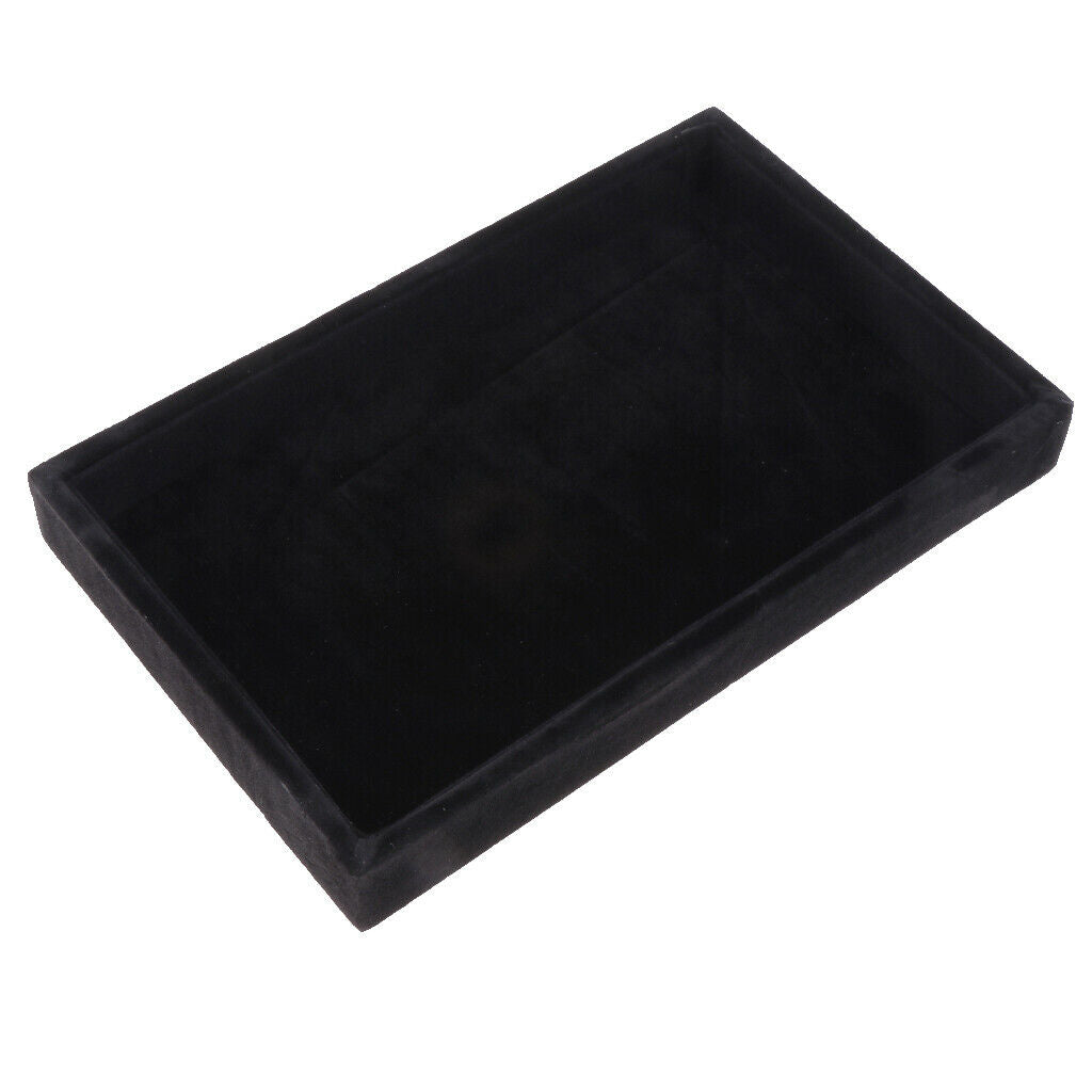 Necklace Bracelet Display Tray Case Organizer for Jewelry Display - Grey - Black