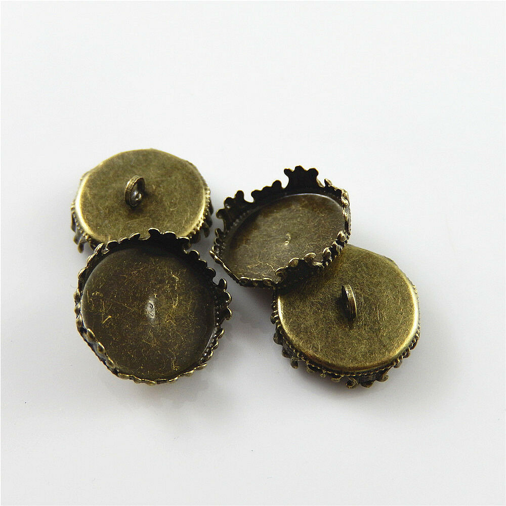 60 pcs Antiqued Bronze Metal Lace Base Cameo Setting Connectors Pendant Findings