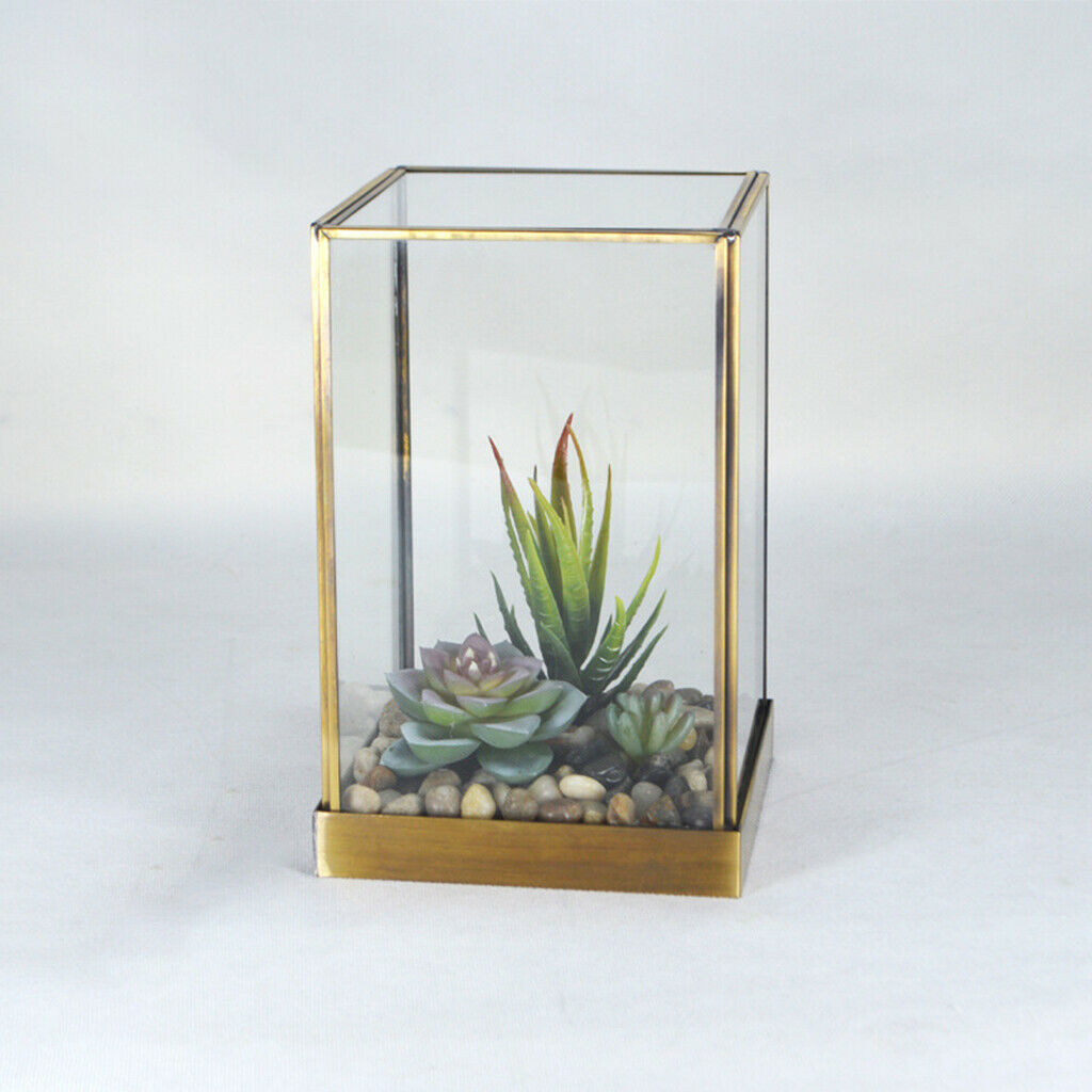 1pc Retro Glass Jewelry Organizer Box Desktop Case Decorative Gift for Girls M