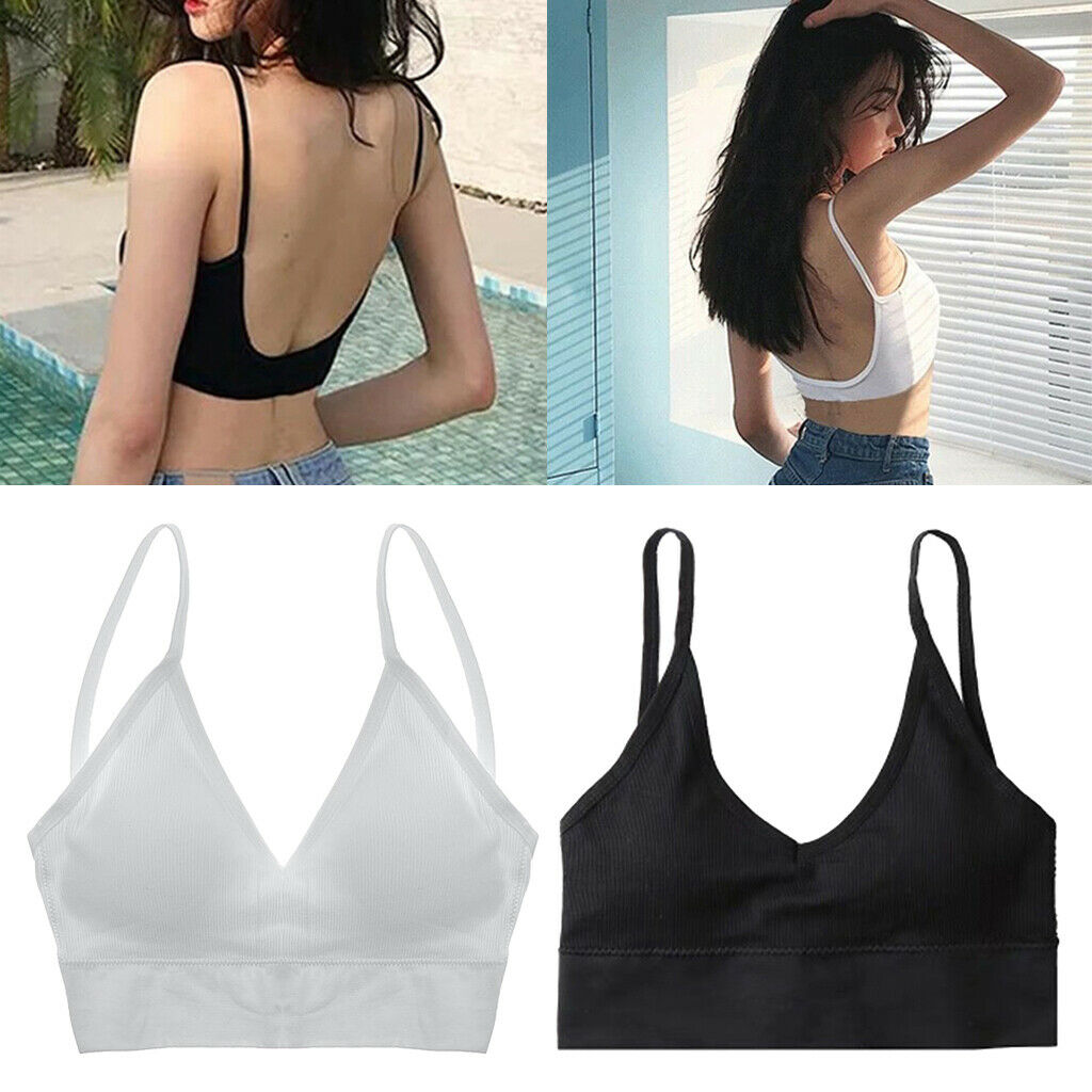 2PCS Bralette Summer Spaghetti Straps Wirefree Comfort Bra Camisole Crop Top