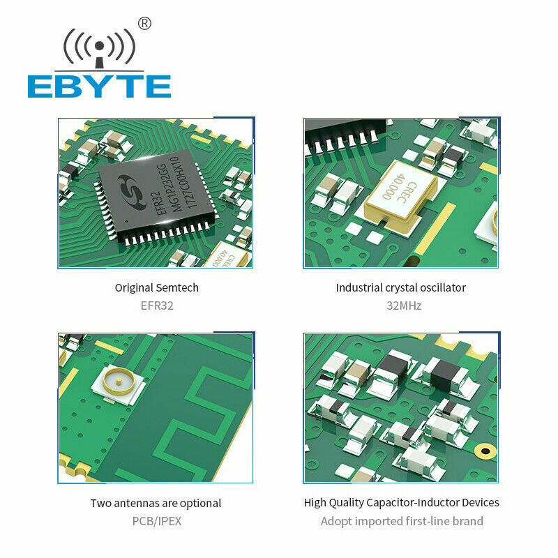 2.4GHz PCB IPEX ZigBee 3.0 EFR32MG1B 20dBm IO Wireless Transceiver Moudle