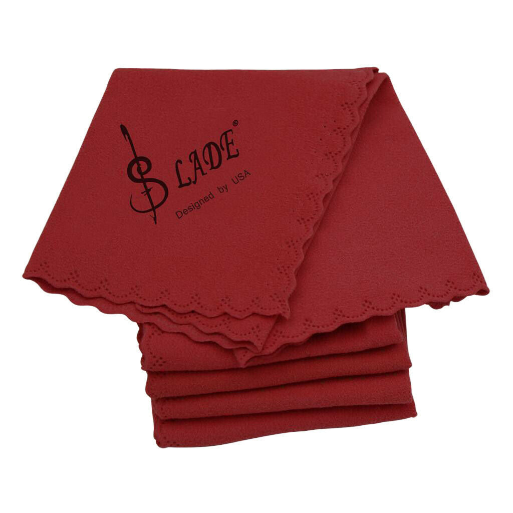 5Pcs Cleaning Polish Musical Instrument Wipe Guitar Wine Red