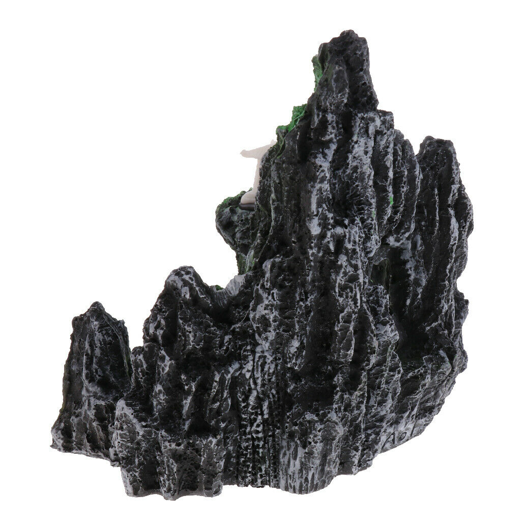 Artificial Mountain Hill Hidden Hut Cave Aquarium Fish Tank Landscape Decor