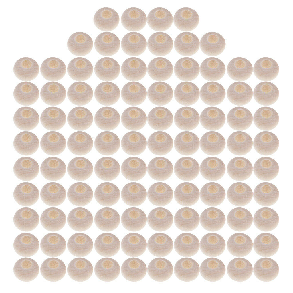 100 Pieces Natural Mixed Round Wooden Beads Wood Charms for