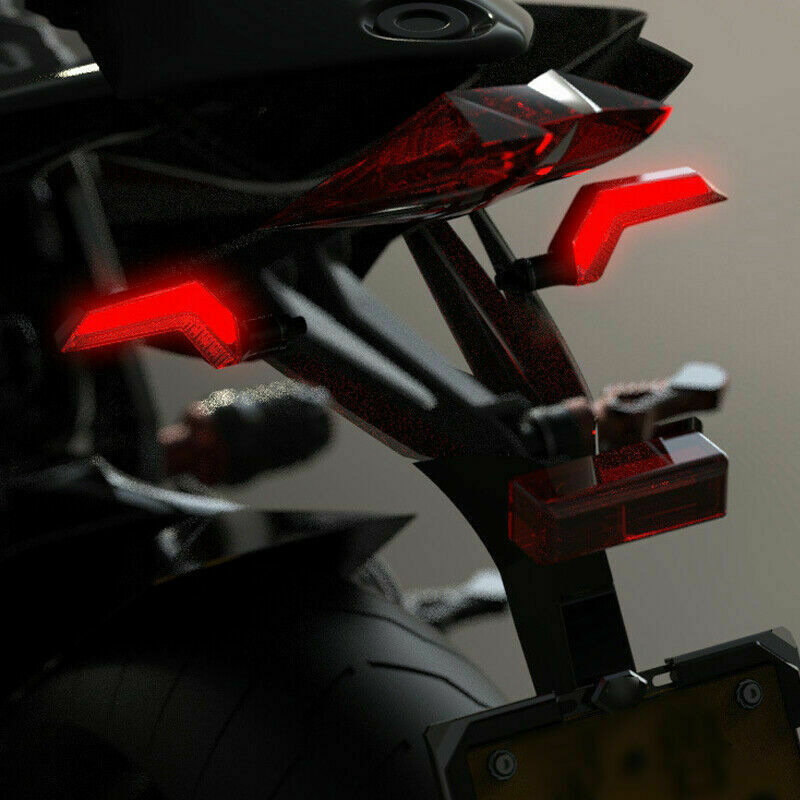 Pair 12V Motorcycle Bike LED Chip Red DRL Yellow Turn Signal Light Warning Light