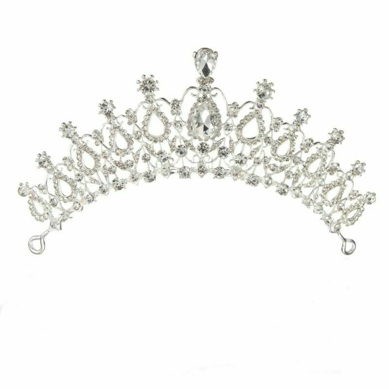 Princess Bridal Crystal Wedding Hair Tiara/Crown Prom Veil Headband