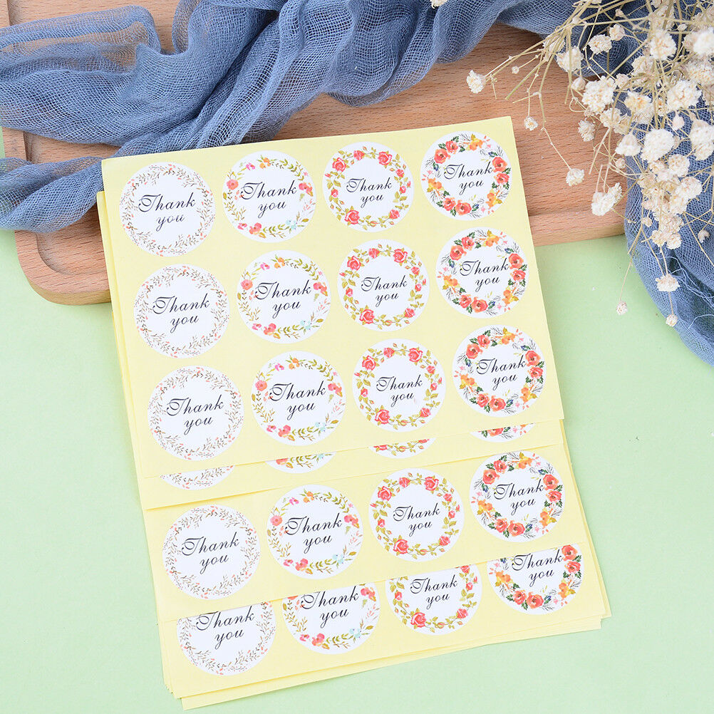 120pcs Thank you Flower Seal Stickers DIY Baking Gift Labels Adhesive Stic.l8