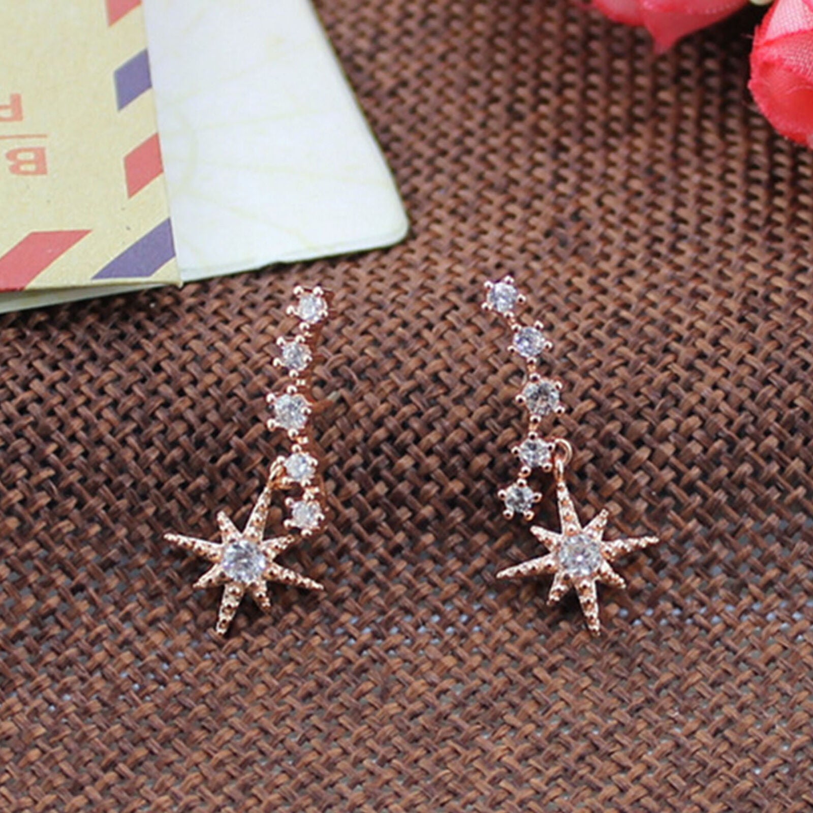 Fashion Hypoallergenic Little Star Pendant Jewelry Crystal Stud Earrings
