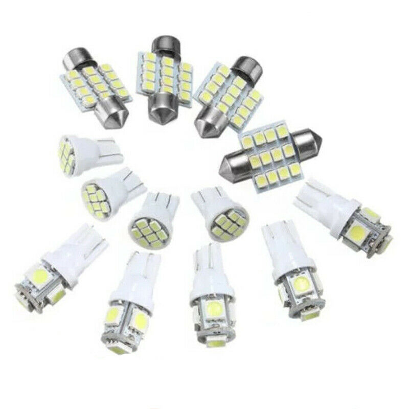 13X Car White LED Light Interior Package T10 Festoon Map Dome License Pl Tt
