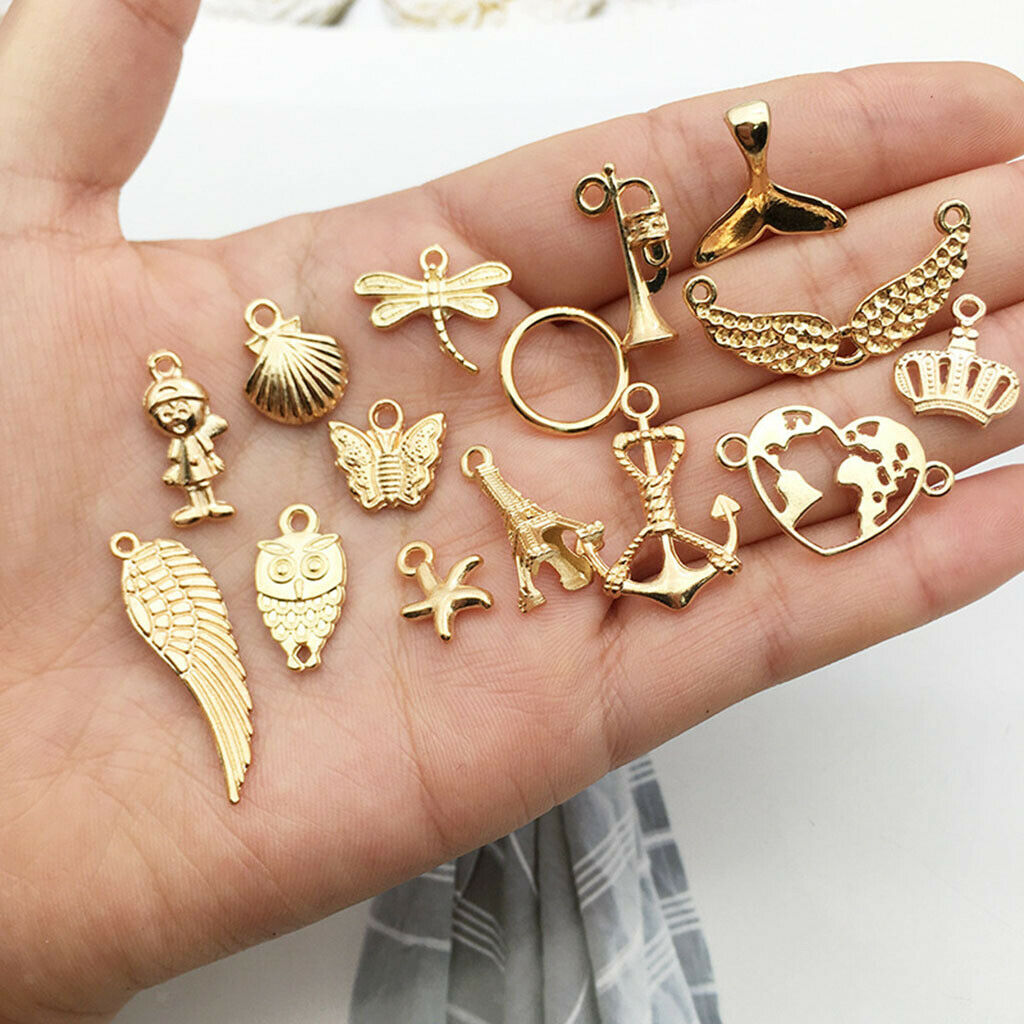 50x Metal Necklace Pendant Butterfly Assorted Bracelet Jewelry Making Charms