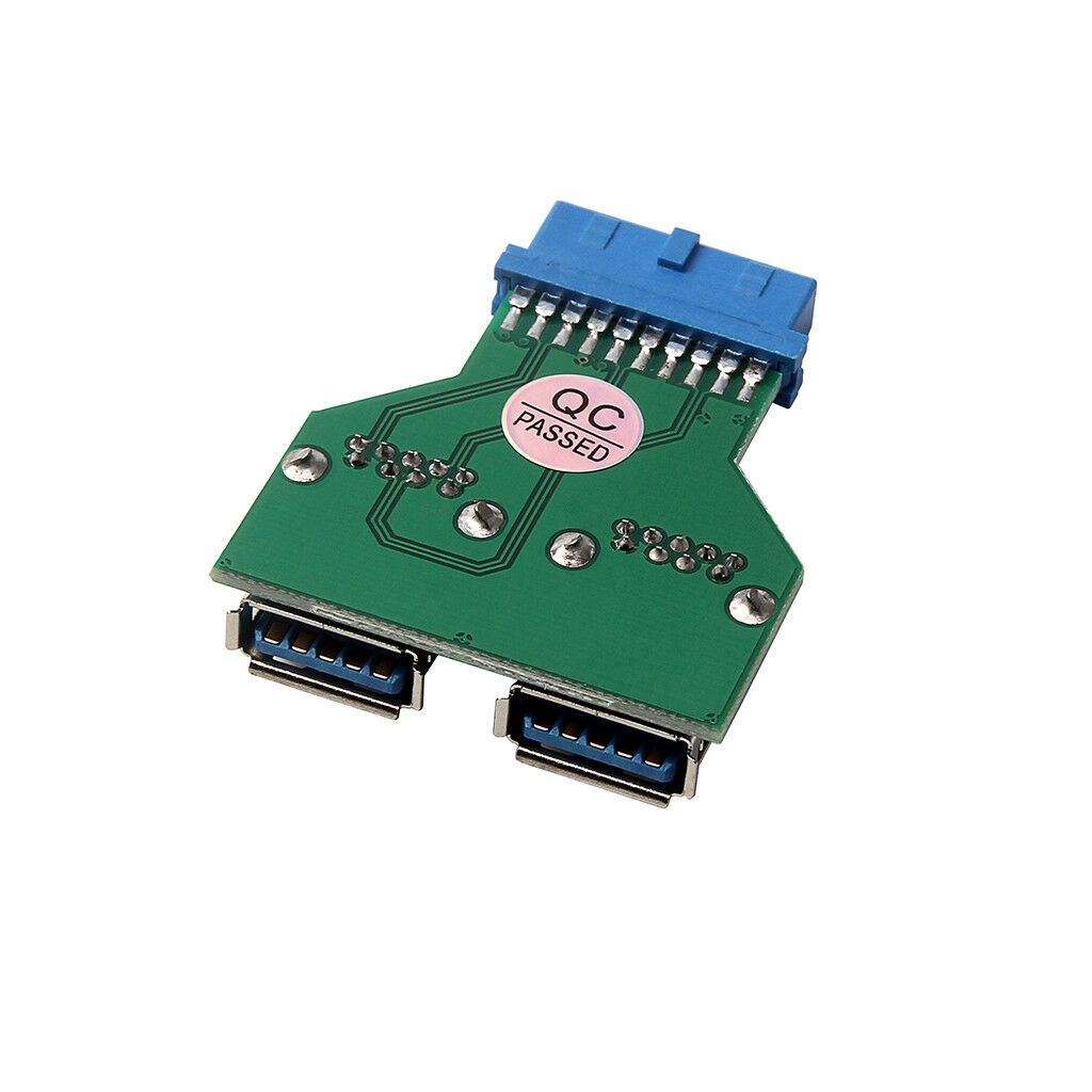 2 Ports Dual USB 3.0 A Female to Asus Motherboard 20 Pin Header Female Adapter