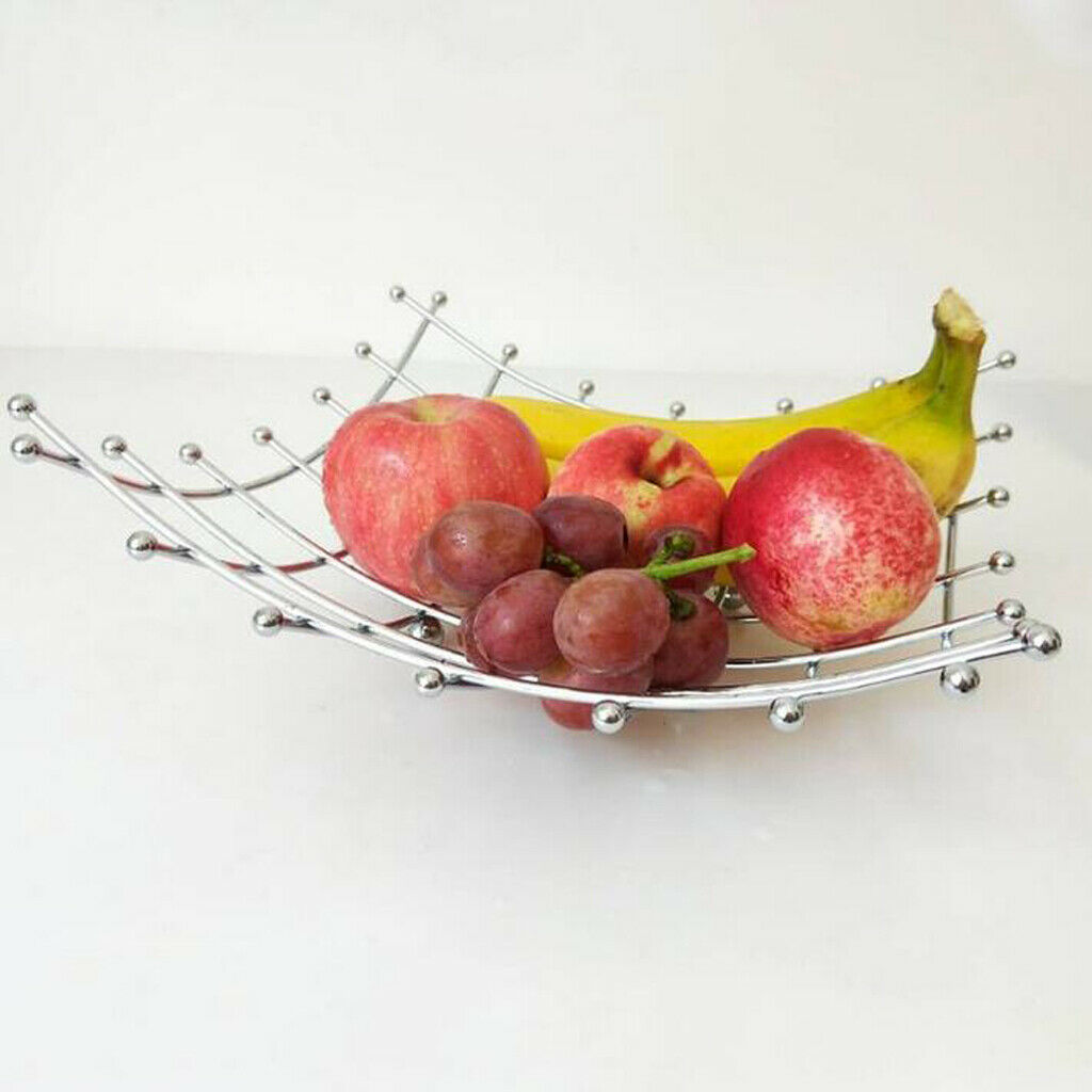 Stainless Fruit Basket Holder Kitchen Dinning Table Decoration Fruit Bowl