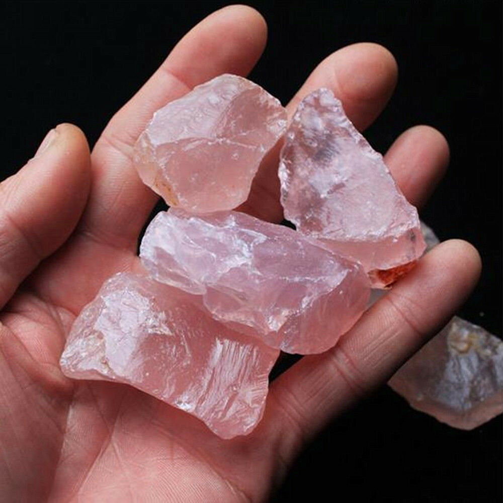 Natural Pink Quartz Crystal Stones Rock Mineral Specimen Healing Collectible HOT