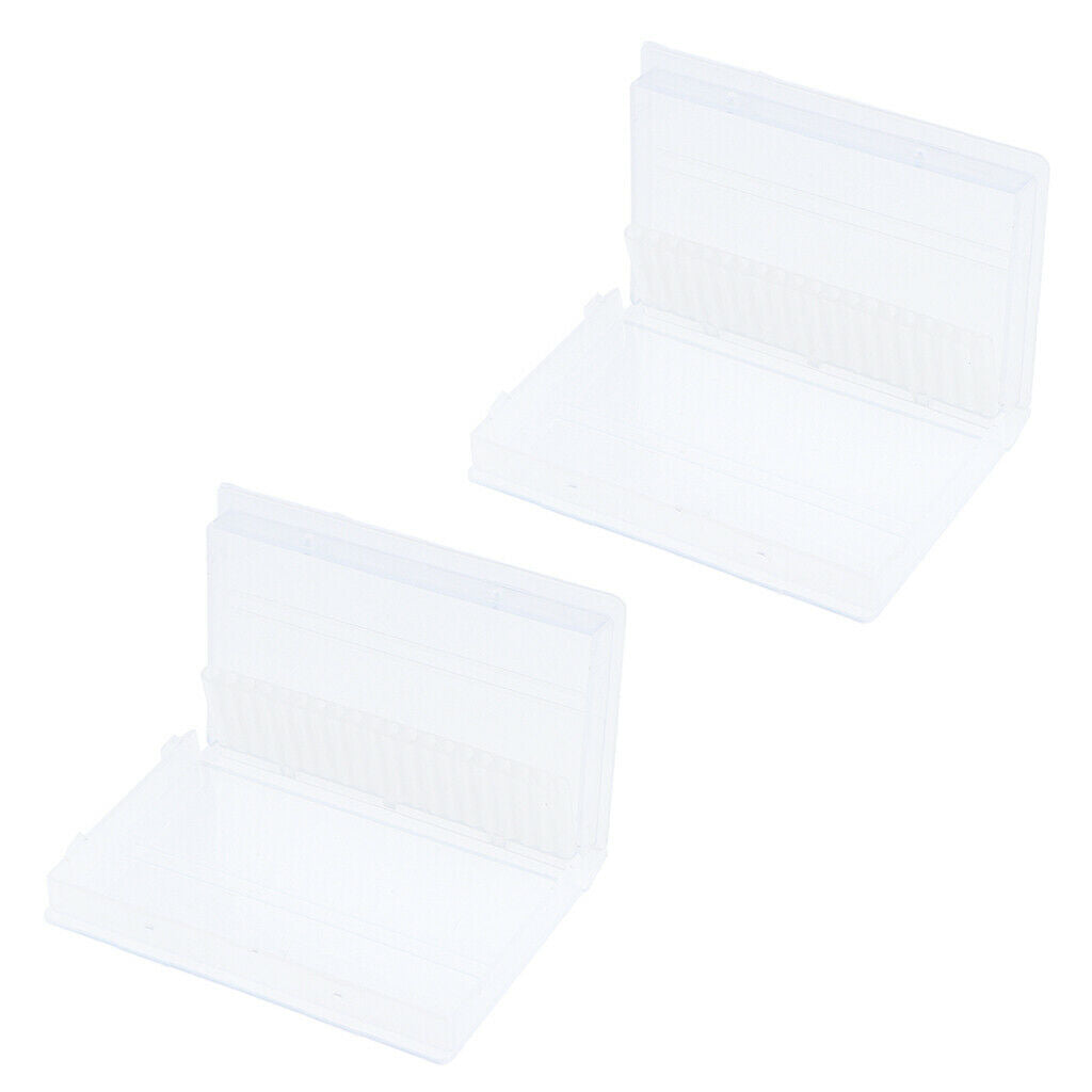 20 Holes Nail Drill Bits Holder Stand Organizer Case Manicure Display Box 2x