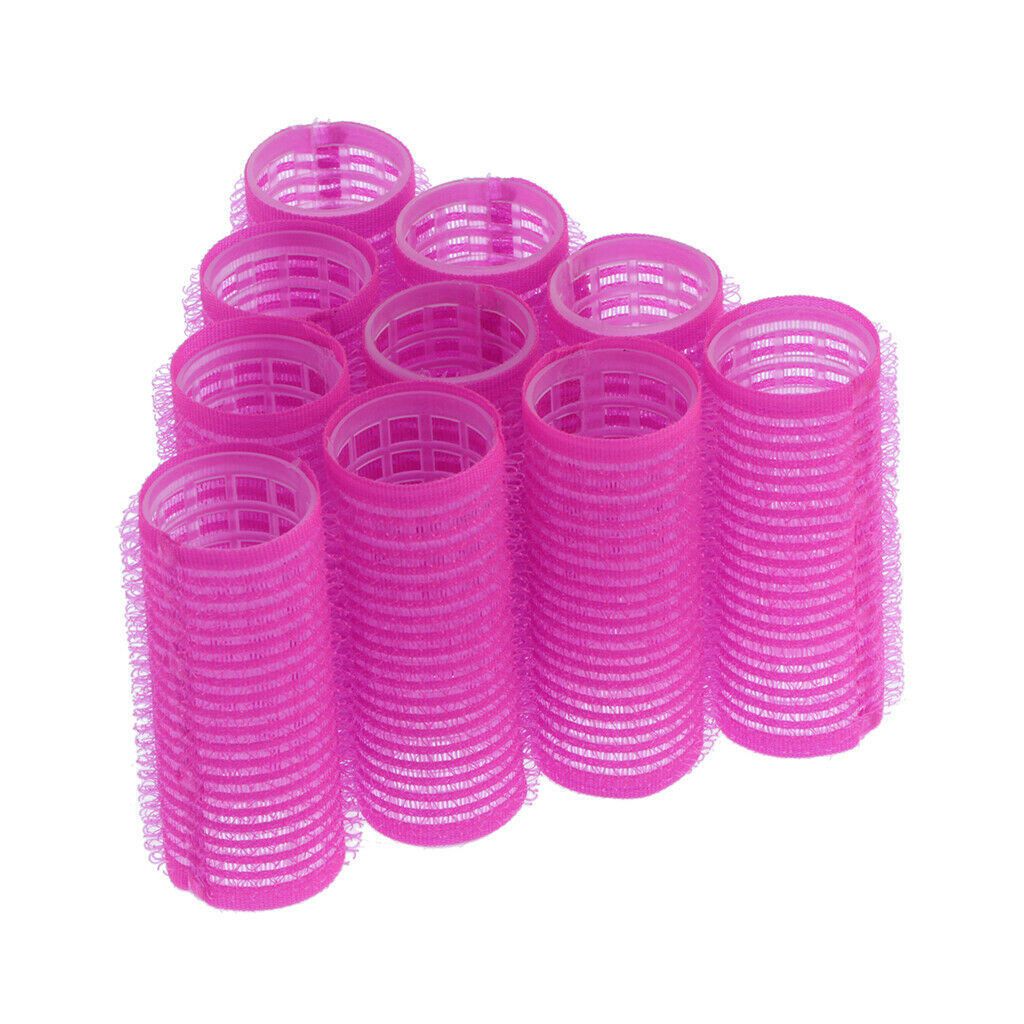 20x 24mm Pink + 32mm Purple Self Grip Hair Rollers Curlers Set for Women