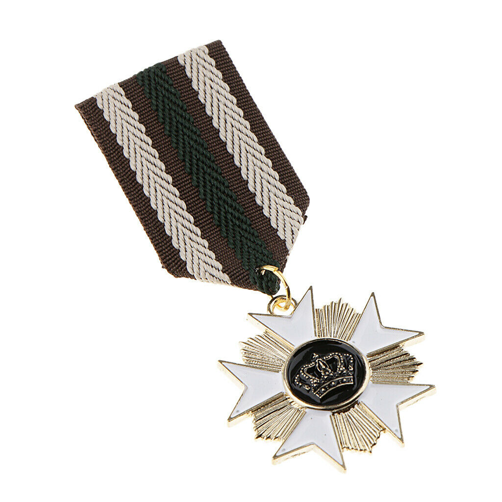 Prettyia 4x Mens Brooch Badge   Uniform Striped Fabric Medal Brooch