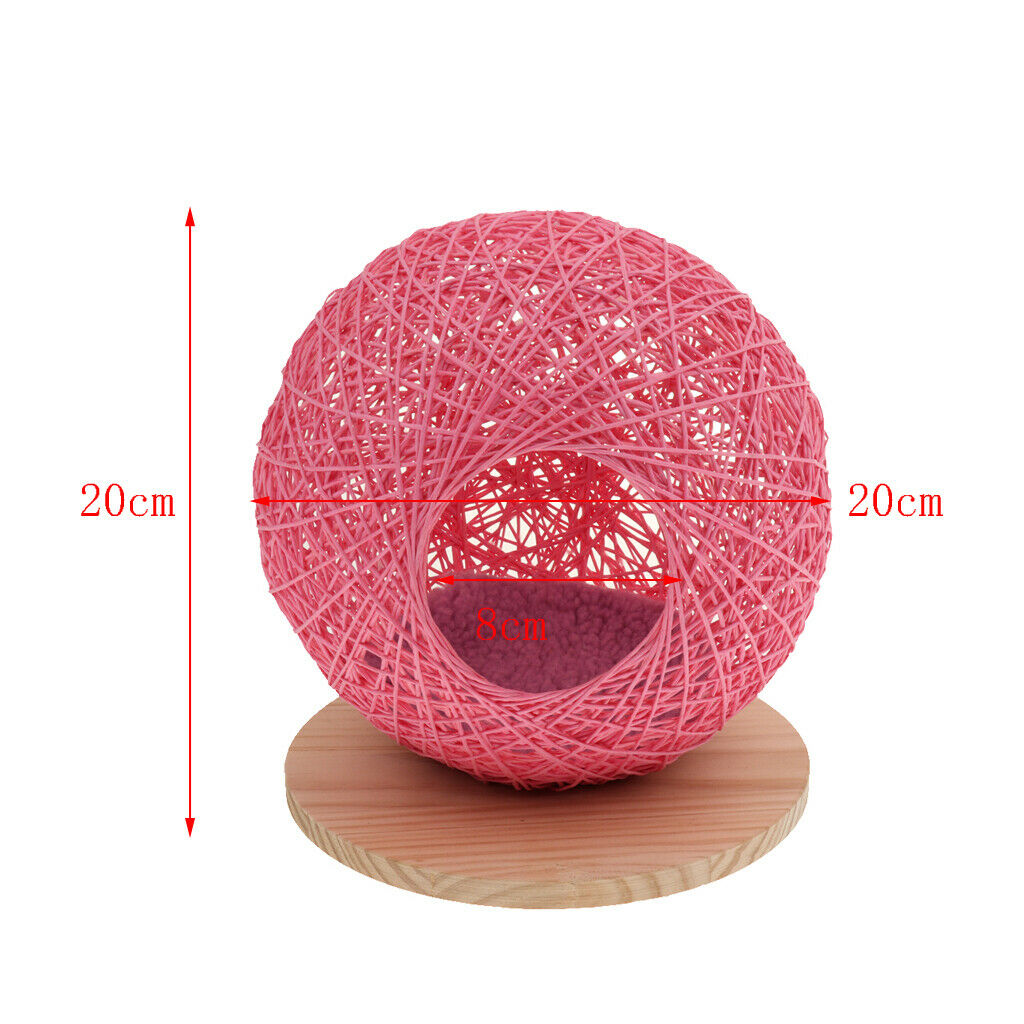 Handmade Pet Hamster Vines Rattan Nest House Small Animal Supplies Pink L
