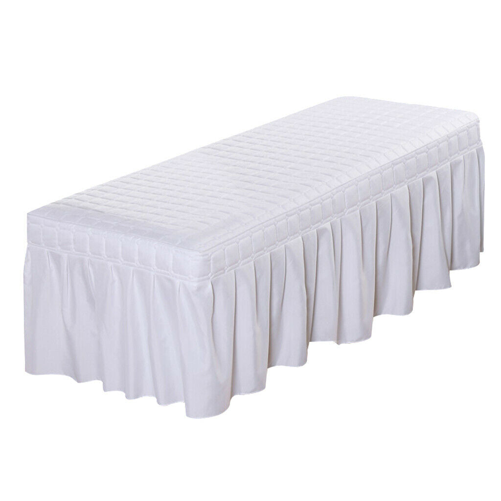 Spa Massage Table Cover Sheet with Bedskirts Beauty Bed Skirt White 75x31