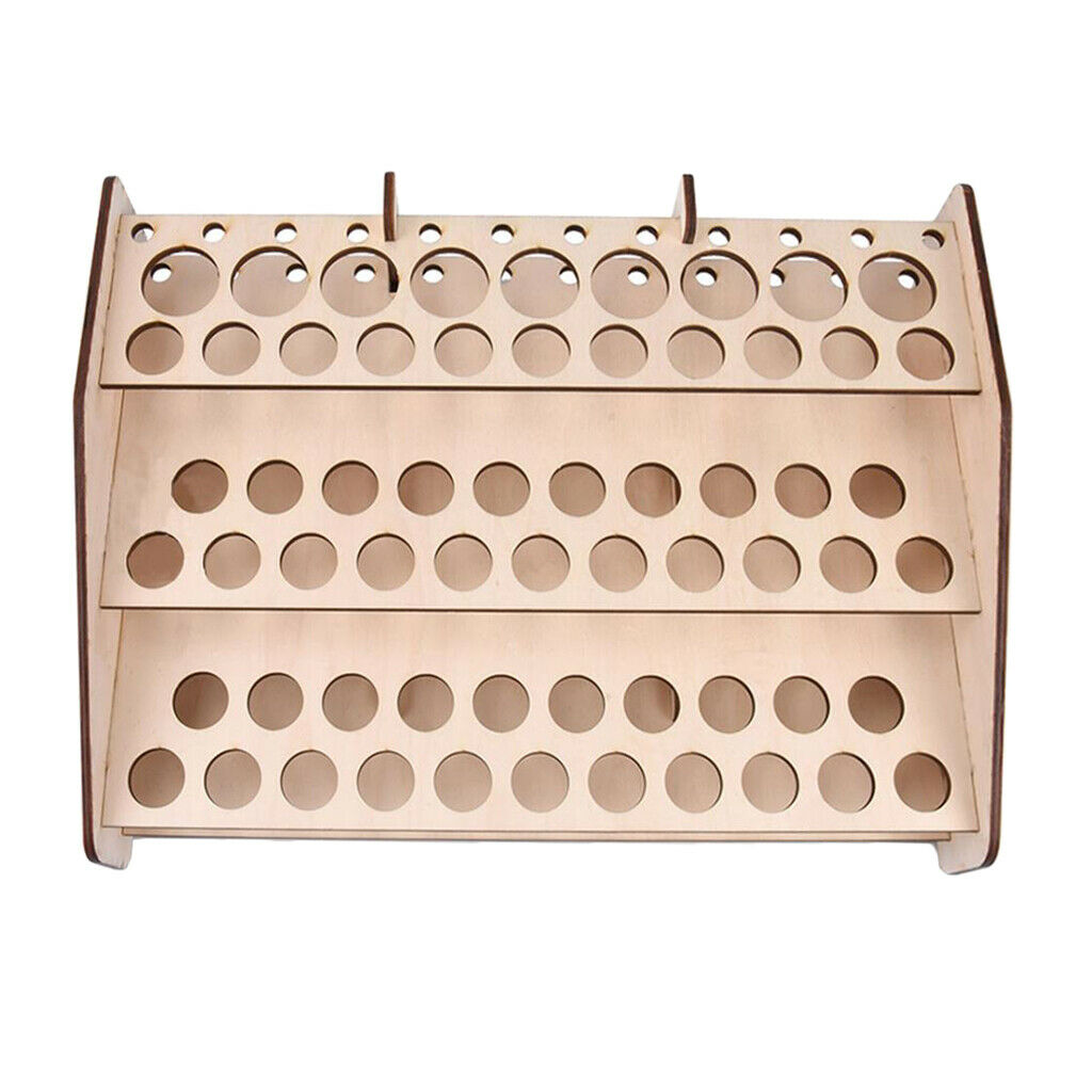 Large Paint Rack - Natural Wood - Paints Bottle Holder Modular Tools Stand