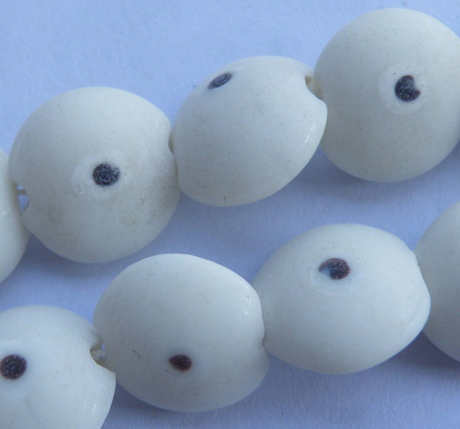 30pcs Glass White Turkey Eye Spacer Beads 16mm P332
