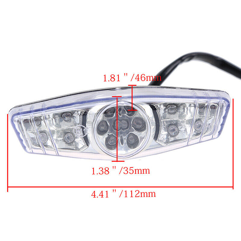 LED Tail Light Black ABS Rear Light Universal For Motorcycle Dirt Replacement
