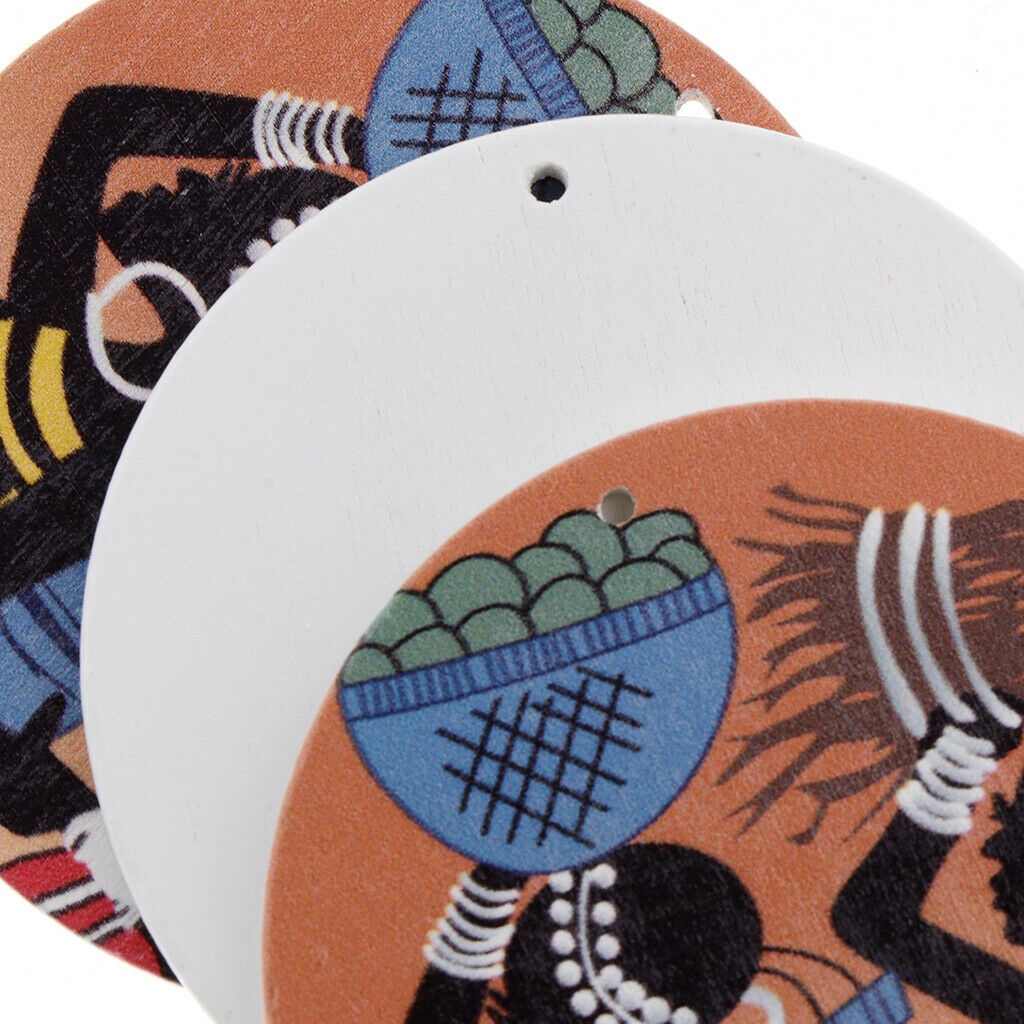 10 Pieces Wooden Africa Girls Earrings Pendants DIY Jewelry Making Charms 5