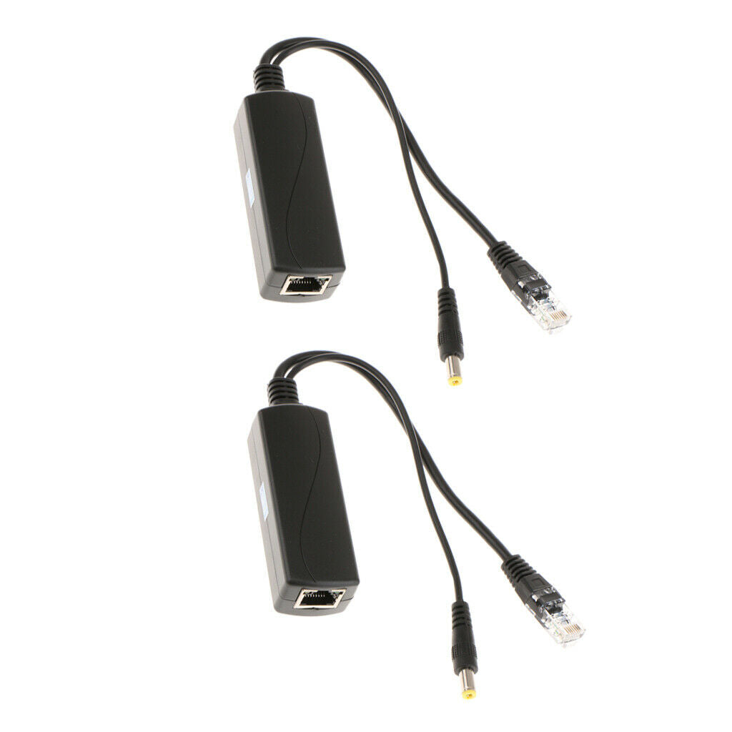 2pcs IEEE 802.3af Micro USB Active PoE Splitter Power Over Ethernet 48V 12V