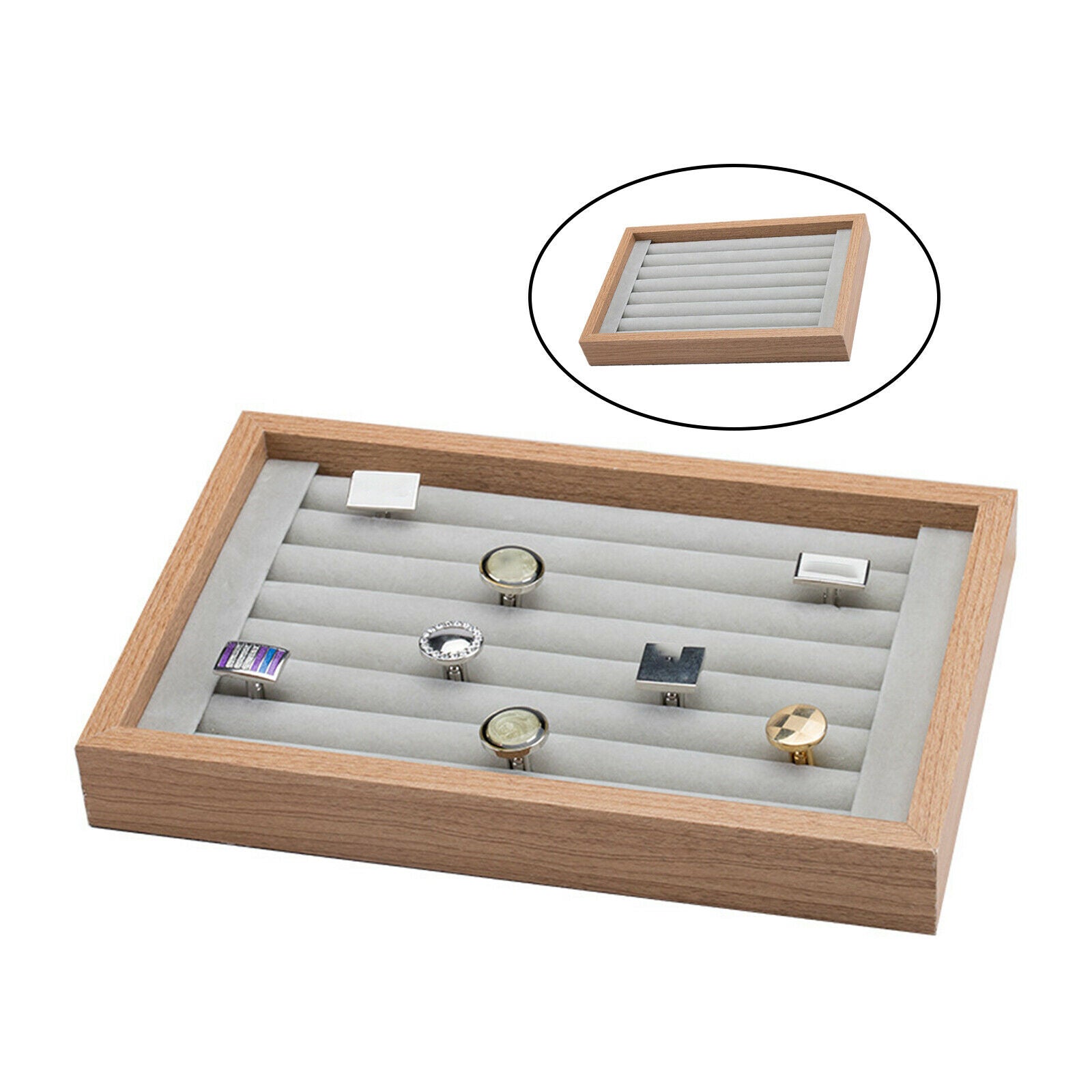 Wood Jewelry Trays Organizer Storage Showcase for Collectibles Bracelet