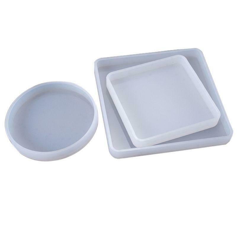 3 Pcs Crystal Epoxy Mold DIY Handmade Mirror Square Round Highlight Silicone