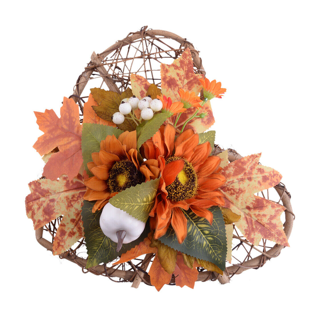 Halloween Fall Door Pumpkin Wreath Autumn Maple Leaf Garland Home Decor B5