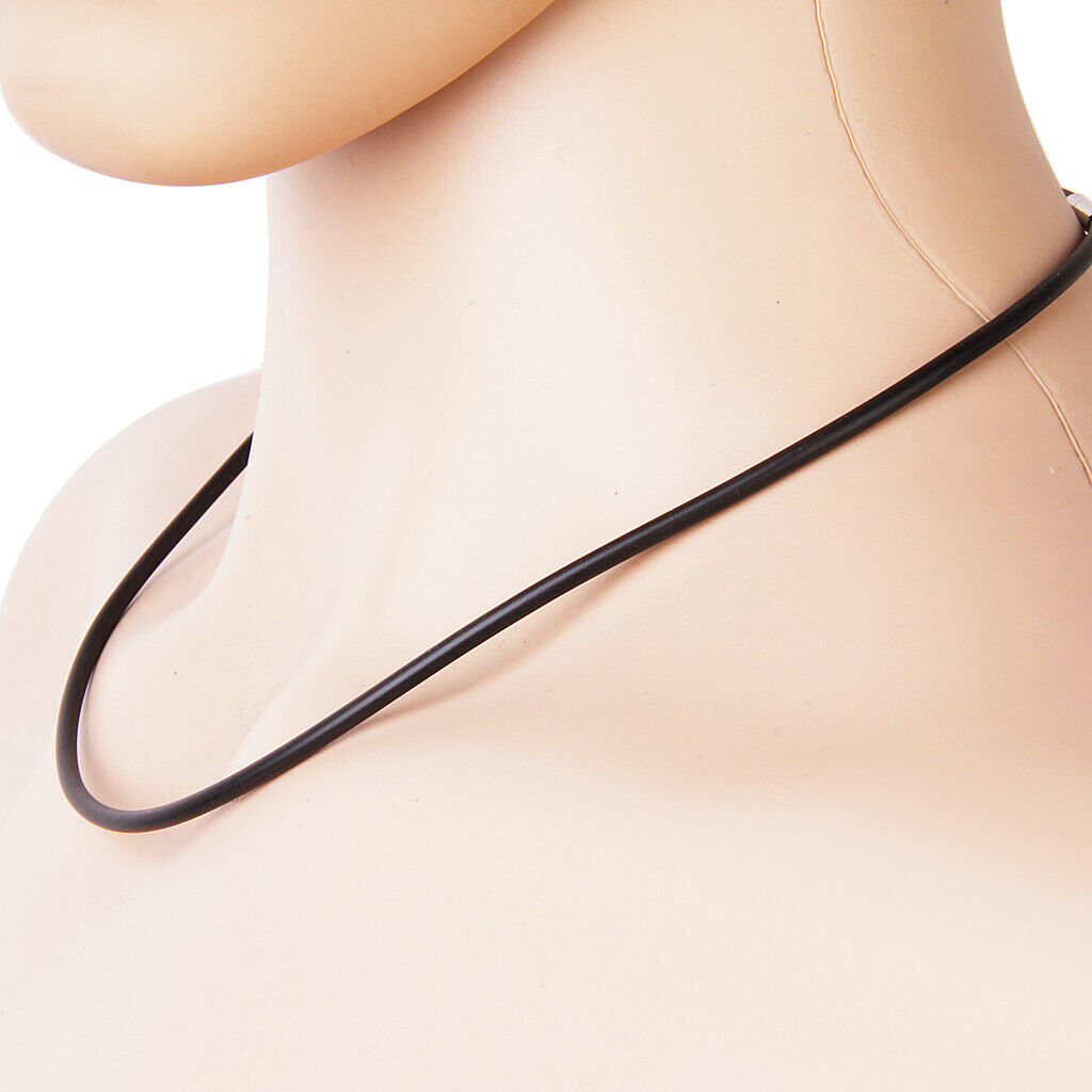 3Pcs Black 3mm Rubber Cord Choker Necklace Rope Lady Findings Craft 20-24''