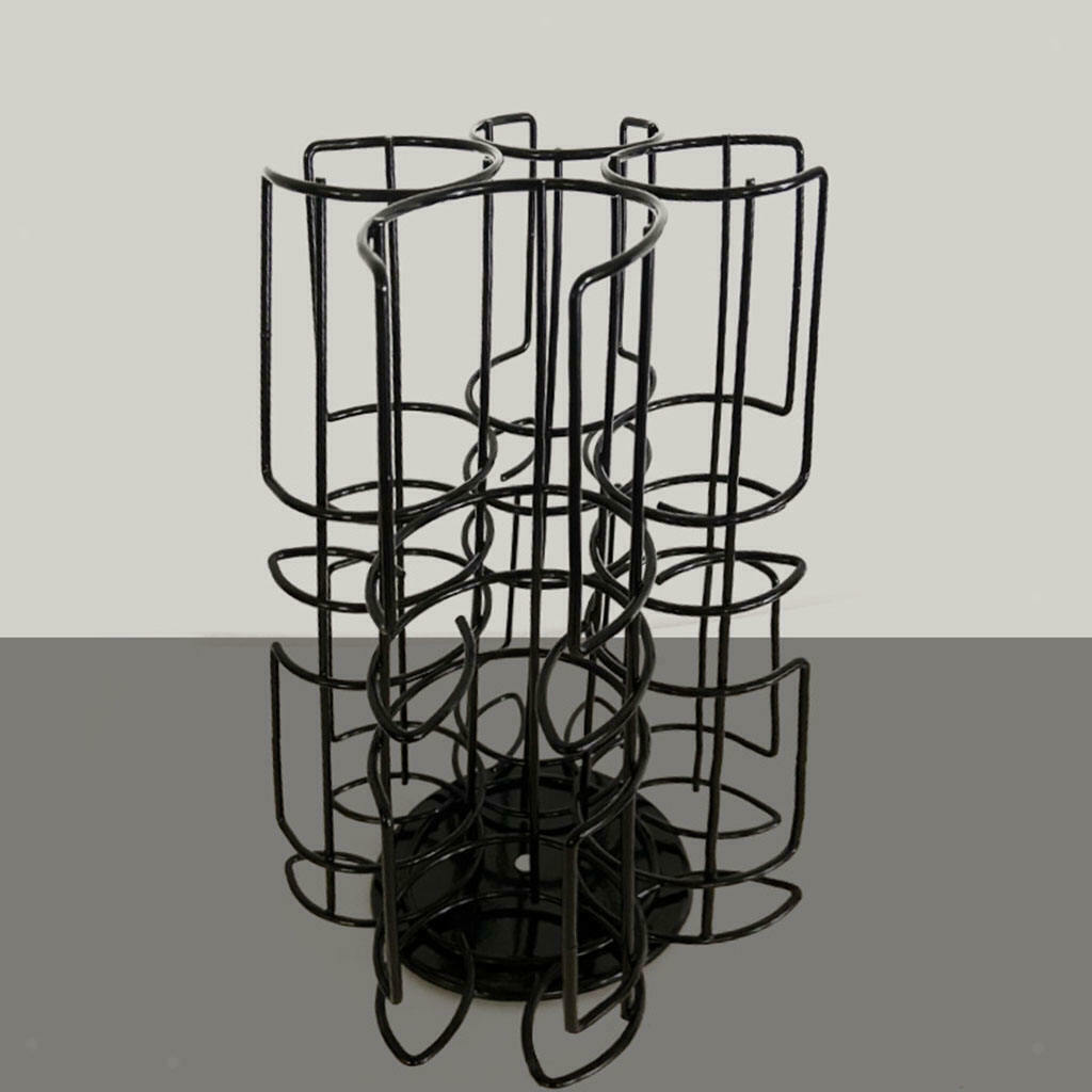 Revolving Rotating Coffee Pod Holder Tower Stand Capsules Storage Black